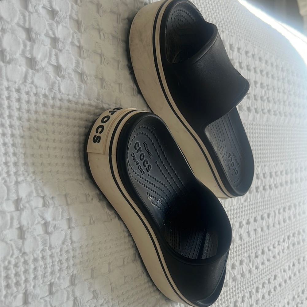 CROCS Black and Cream Slides
